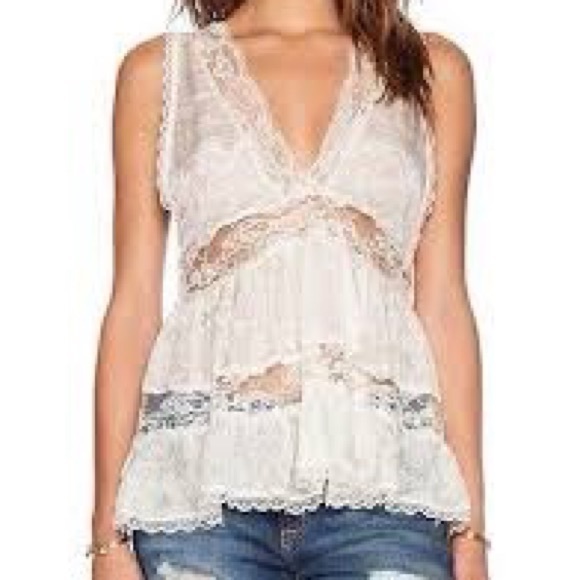 Intimately by Free People Cream Lace Top M - Picture 1 of 7